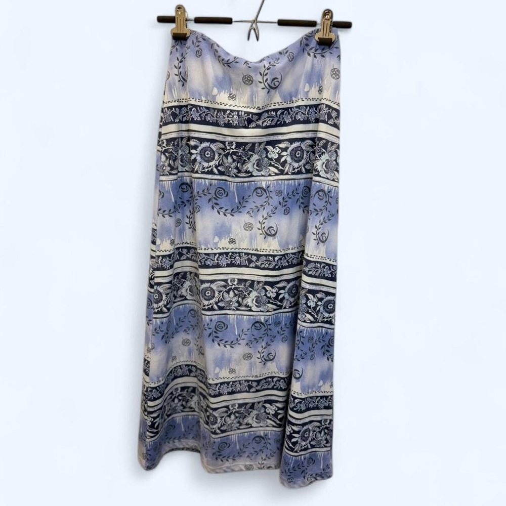 Elegant Blue Floral Women's Skirt